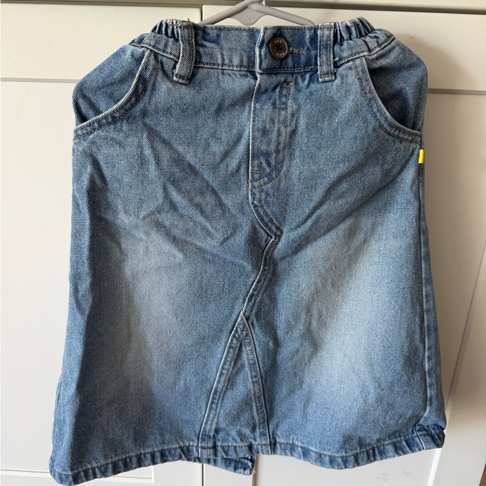 Girls' Light Blue Denim Skort with Elastic Waist